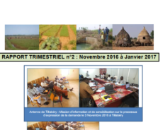 RAPPORT TRIMESTRIEL n°2 : Novembre 2016 à Janvier 2017