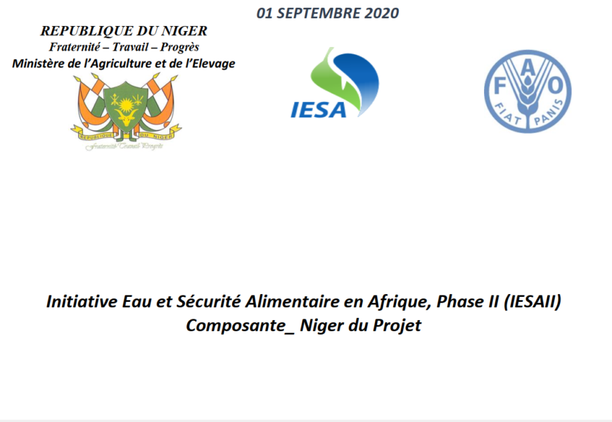 Initiative Eau et Sécurité Alimentaire en Afrique, Phase II (IESAII) Composante_ Niger du Projet