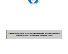 COMPTE RENDU DE LA SESSION EXTRAORDINAIRE DU COMITE NATIONAL D’ORIENTATION ET DE PILOTAGE (CNOP) DU PASEC