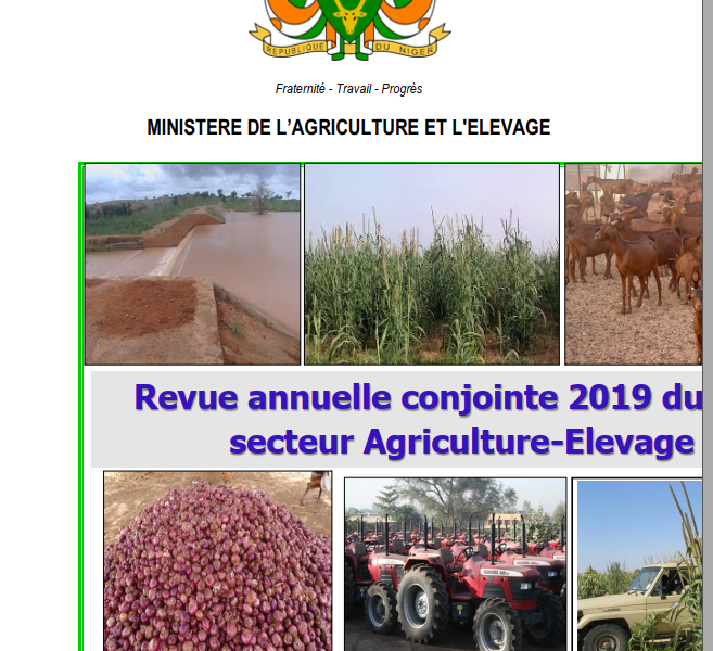 Revue Annuelle Conjointe 2019 du secteur Agriculture-Elevage