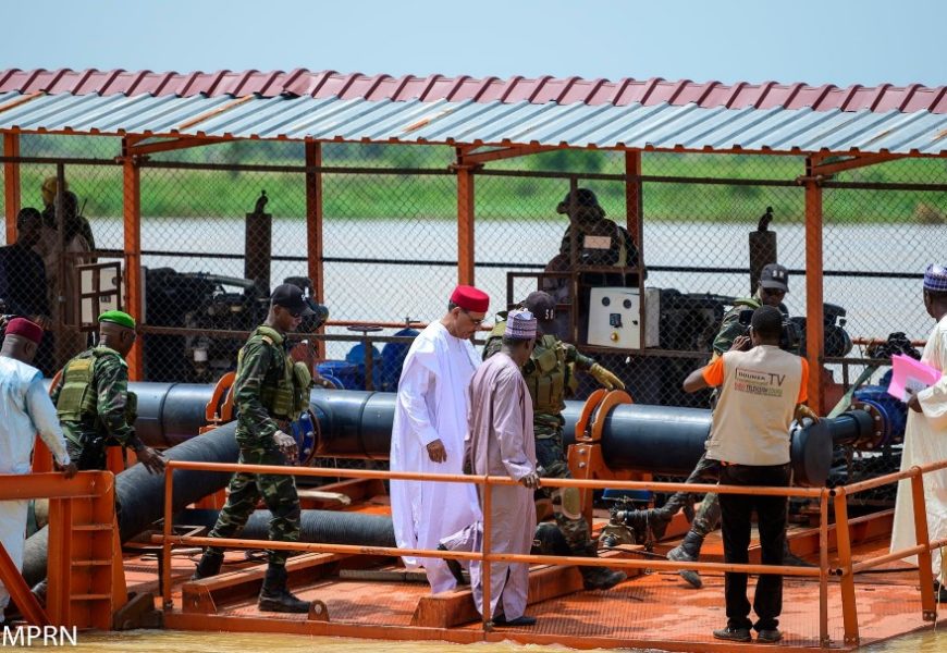 Visite de travail du Président de la République S.E.M Mohamed Bazoum au niveau de l’aménagement hydro-agricole Sakondji, dans la commune urbaine de Gaya
