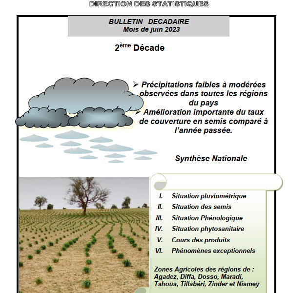 BULLETIN DÉCADAIRE Mois de juin 2023 2ème Décade