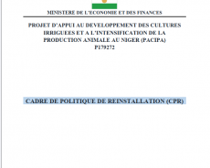CADRE DE POLITIQUE DE REINSTALLATION (CPR)