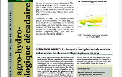 Bulletin Agro-hydro-méteorologique 1ere décade juillet 2024