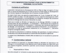 RECRUTEMENT PERSONNEL PROJET PACIPA